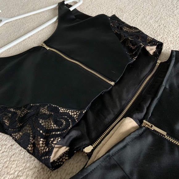 Bebe Short Cocktail Dress - Black & Lace - Picture 7 of 10